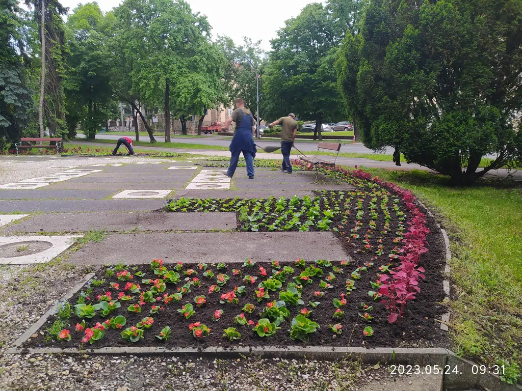 Országzászló tér virágosítás